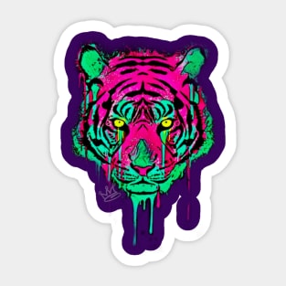 Eyes of the Tiger Dripping Graffiti Sticker